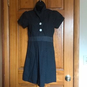 Hot Kiss polka dot dress, black & white, shift